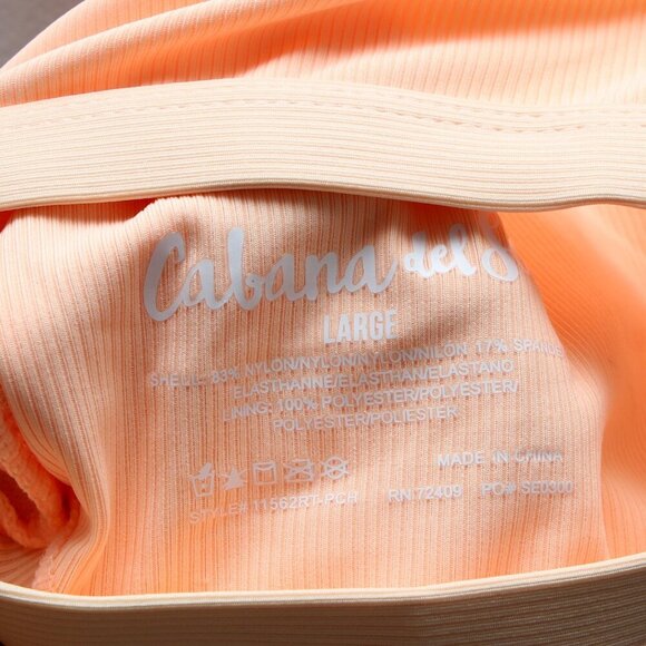 Cabana del Sol Bikini Top Swimsuit Creamsicle Peach Stretch Twist Front Beach - Picture 5 of 6